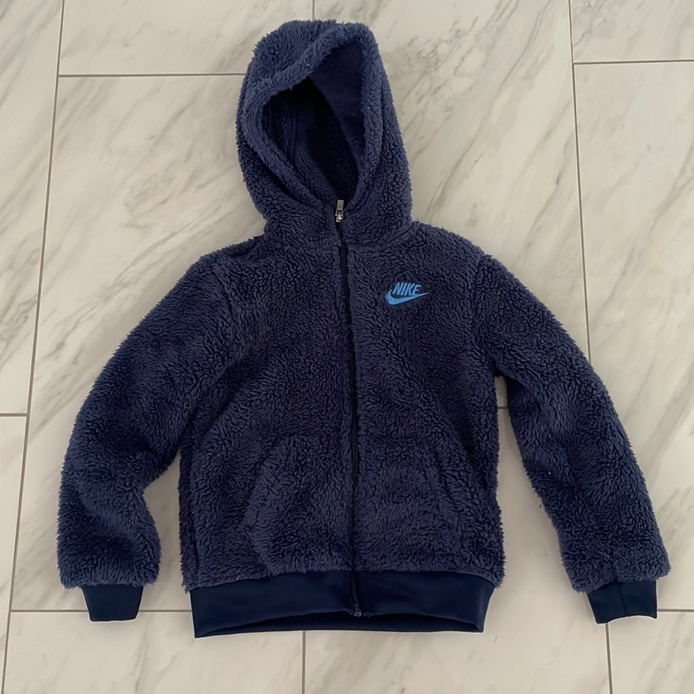 Nike Navy Blue Sherpa Hooded Sweater